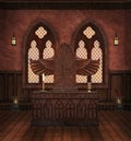 Ancient altar in a medieval crypt Royalty Free Stock Photo